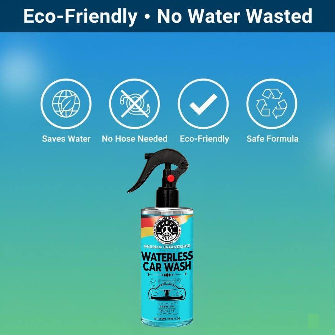 THREE GUYS Waterless Car Wash Spray 250ml | German Engineered | Car Cleaner & Polish