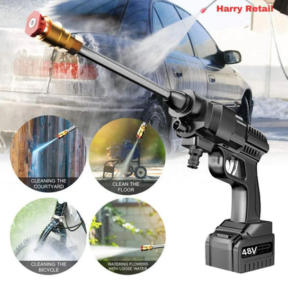 Automatic Cordless Car Wash Spray Gun | 48V High Pressure Lithium Battery