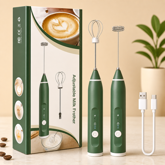 2-in-1 Electric Milk Frother & Egg Beater – USB Rechargeable, 3 Speeds