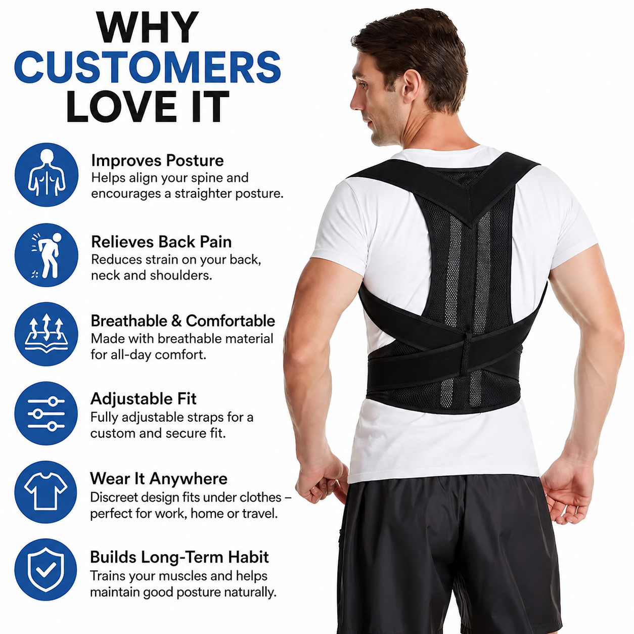 Adjustable Magnetic Posture Corrector Belt