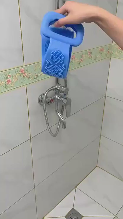 Silicone Back Scrubber Strap | Soft Exfoliating Body Wash Belt for Bath & Shower (Random Color)
